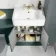 Monaco Midnight Green Basin Vanity and Back To Wall Unit 1200mm (Excludes Pan & Cistern) - Brushed Brass Accents