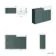 Monaco Midnight Green Basin Vanity and Back To Wall Unit 1200mm (Excludes Pan & Cistern) - Brushed Brass Accents