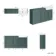 Monaco Midnight Green Basin Vanity and Back To Wall Unit 1500mm (Excludes Pan & Cistern) - Brushed Brass Accents
