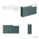 Monaco Midnight Green Combination Vanity Traditional Basin with Marble Top 1500mm (Excludes Pan & Cistern) - Brushed Brass Accents
