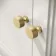 Lucia Chalk White Vanity with Marble Top & Undermount Basin 830mm - Brushed Brass Accents