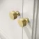 Lucia Chalk White Double Vanity with Marble Top & Undermount Basins 1200mm - Brushed Brass Accents