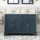 Lucia Inky Blue Double Vanity with Marble Top & Undermount Basins 1200mm - Brushed Brass Accents