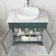 Lucia Midnight Green Vanity with Marble Top & Curved Counter Top Basin 840mm