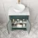 Lucia Midnight Green Vanity with Marble Top & Round Counter Top Basin 640mm - Brushed Brass Accents
