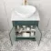 Lucia Midnight Green Vanity with Marble Top & Oval Counter Top Basin 640mm - Brushed Brass Accents