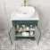 Lucia Midnight Green Vanity with Marble Top & Curved Counter Top Basin 640mm - Brushed Brass Accents