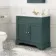 Lucia Midnight Green Basin Vanity 830mm - Brushed Brass Accents