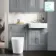 Monaco Dove Grey Combination Vanity Basin and Boston Toilet 1200mm - Brushed Brass Accents