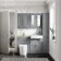 Monaco Dove Grey Combination Vanity Basin with Marble Top & Boston Toilet 1200mm - Brushed Brass Accents