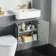 Monaco Dove Grey Combination Vanity Basin with Marble Top & Boston Toilet 1200mm - Brushed Brass Accents