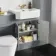 Monaco Dove Grey Combination Vanity Traditional Basin and Boston Toilet 1200mm - Brushed Brass Accents