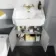 Monaco Dove Grey Combination Vanity Traditional Basin and Boston Toilet 1200mm - Brushed Brass Accents