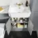 Monaco Dove Grey Combination Vanity Traditional Basin with Marble Top & Atlanta Toilet 1200mm - Brushed Brass Accents