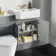 Monaco Dove Grey Combination Vanity Traditional Basin with Marble Top & Boston Toilet 1200mm - Brushed Brass Accents