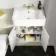 Monaco Chalk White Combination Vanity Basin and Seattle Toilet 1200mm - Brushed Brass Accents