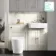 Monaco Chalk White Combination Vanity Basin and Boston Toilet 1200mm - Brushed Brass Accents