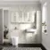 Monaco Chalk White Combination Vanity Basin and Boston Toilet 1500mm - Brushed Brass Accents