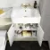 Monaco Chalk White Combination Vanity Basin with Marble Top & Atlanta Toilet 1200mm - Brushed Brass Accents