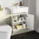 Monaco Chalk White Combination Vanity Basin with Marble Top & Boston Toilet 1200mm - Brushed Brass Accents