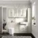 Monaco Chalk White Combination Vanity Basin with Marble Top and Boston Toilet 1500mm - Brushed Brass Accents