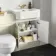 Monaco Chalk White Combination Vanity Traditional Basin and Seattle Toilet 1200mm - Brushed Brass Accents