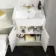 Monaco Chalk White Combination Vanity Traditional Basin and Seattle Toilet 1200mm - Brushed Brass Accents