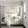 Monaco Chalk White Combination Vanity Traditional Basin and Boston Toilet 1500mm - Brushed Brass Accents