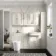 Monaco Chalk White Combination Vanity Traditional Basin with Marble Top and Boston Toilet 1500mm - Brushed Brass Accents