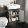 Monaco Graphite Grey Combination Vanity Basin and Seattle Toilet 1200mm - Brushed Brass Accents