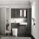 Monaco Graphite Grey Combination Vanity Basin and Boston Toilet 1200mm - Brushed Brass Accents