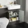 Monaco Graphite Grey Combination Vanity Basin with Marble Top & Atlanta Toilet 1200mm - Brushed Brass Accents