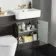 Monaco Graphite Grey Combination Vanity Basin with Marble Top & Boston Toilet 1200mm - Brushed Brass Accents
