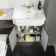 Monaco Graphite Grey Combination Vanity Traditional Basin with Marble Top & Atlanta Toilet 1200mm - Brushed Brass Accents