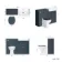 Monaco Inky Blue Combination Vanity Basin and Hudson Toilet with Wooden Seat 1200mm - Brushed Brass Accents