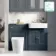 Monaco Inky Blue Combination Vanity Basin and Boston Toilet 1200mm - Brushed Brass Accents