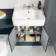 Monaco Inky Blue Combination Vanity Basin and Boston Toilet 1200mm - Brushed Brass Accents