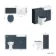 Monaco Inky Blue Combination Vanity Traditional Basin and Hudson Toilet with Wooden Seat 1200mm - Brushed Brass Accents