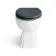 Monaco Inky Blue Combination Vanity Traditional Basin and Hudson Toilet with Wooden Seat 1500mm - Brushed Brass Accents
