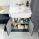 Monaco Inky Blue Combination Vanity Traditional Basin with Marble Top & Atlanta Toilet 1200mm - Brushed Brass Accents