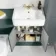 Monaco Midnight Green Combination Vanity Basin and Boston Toilet 1200mm - Brushed Brass Accents