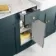 Monaco Midnight Green Combination Vanity Basin with Marble Top and Boston Toilet 1500mm - Brushed Brass Accents