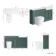 Monaco Midnight Green Combination Vanity Basin with Marble Top and Boston Toilet 1500mm - Brushed Brass Accents