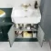 Monaco Midnight Green Combination Vanity Traditional Basin and Boston Toilet 1500mm - Brushed Brass Accents