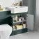 Monaco Midnight Green Combination Vanity Traditional Basin with Marble Top & Atlanta Toilet 1200mm - Brushed Brass Accents