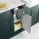 Monaco Midnight Green Combination Vanity Traditional Basin with Marble Top and Seattle Toilet 1500mm - Brushed Brass Accents