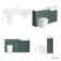 Monaco Midnight Green Combination Vanity Traditional Basin with Marble Top and Boston Toilet 1500mm - Brushed Brass Accents