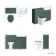 Monaco Midnight Green Combination Vanity Basin and Hudson Toilet with Wooden Seat 1200mm