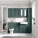 Monaco Midnight Green Combination Vanity Basin and Hudson Toilet with Wooden Seat 1500mm