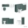 Monaco Midnight Green Combination Vanity Basin and Hudson Toilet with Wooden Seat 1500mm